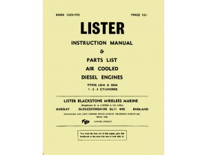 LR & SR 1, 2 & 3 Cylinder Marine Manual & Parts List