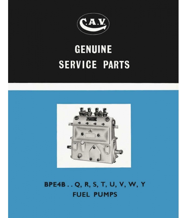 BPE4B Injection Pump Parts Manual